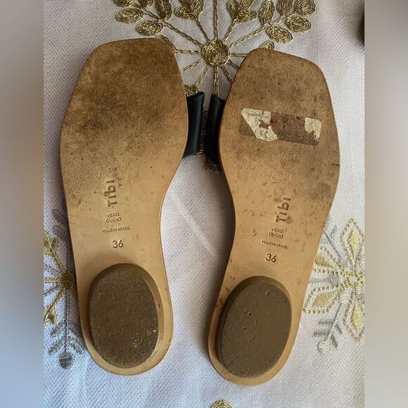 Tibi navy blue women's sandals with beige sole size 36 - Picture 12 of 12